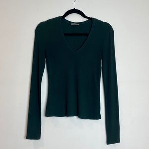 Zara Collection Dark Green V-Cut Shirt - Size S